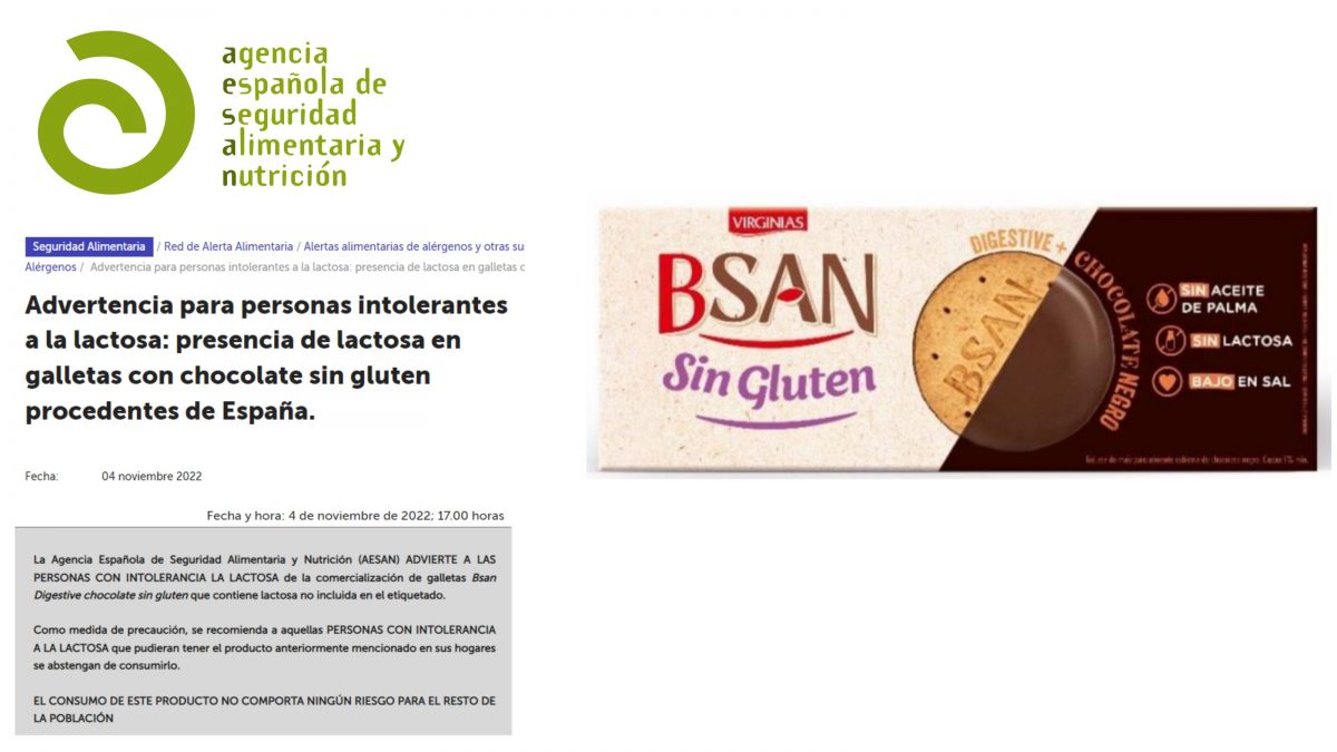 Lactosa en galletas con chocolate sin gluten