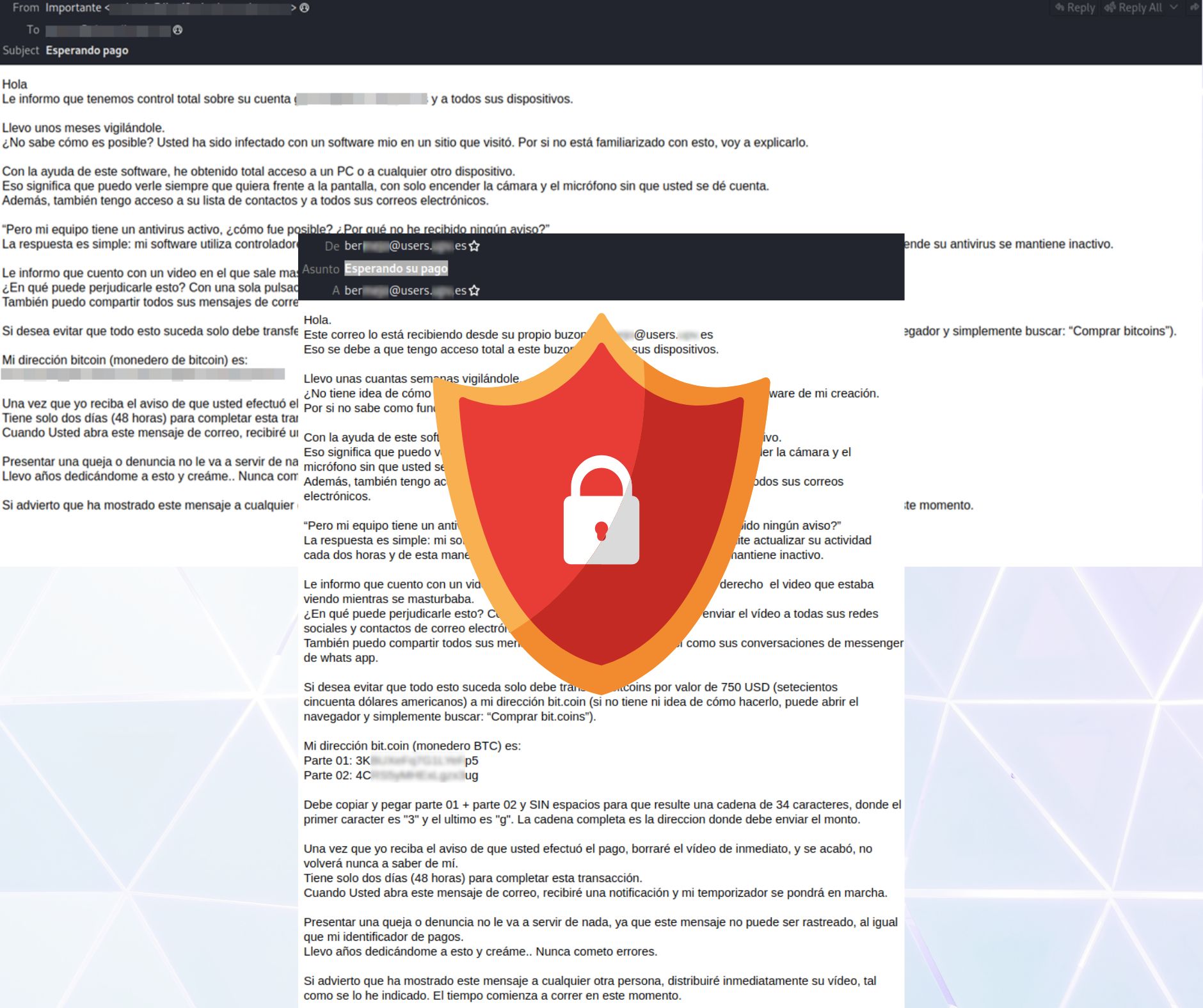 Sextorsión: OSI advierte, reclama un pago en bitcoin