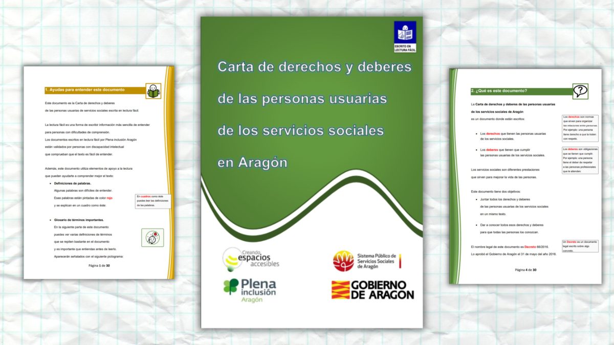 Carta de derechos y deberes de los S. Sociales, en Lectura Fácil